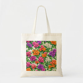 Bolso De Tela Colorido Patrón Floral Tropical de Buganvilla