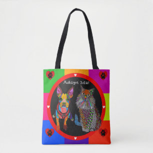 Bolso De Tela Colorido perro y adopción del gato Mascota en la b