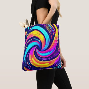 Bolso De Tela Colorido Swirl Cosmic
