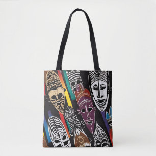 Bolso De Tela Colorido Tote de máscaras tribales africanas