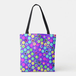 Bolso De Tela Colorido Tote de puntos de polka brillante