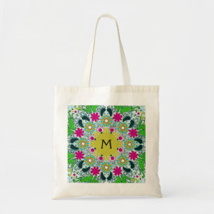 Bolso De Tela Coloridos Giros Florales Retro Círculo