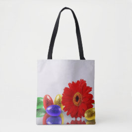 Bolso De Tela Coloridos huevos felices de Pascua con Gerbera