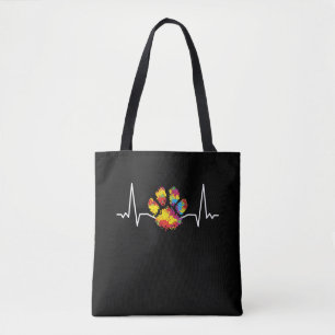 Bolso De Tela Coloridos Paw Heartbeat Animales de amor