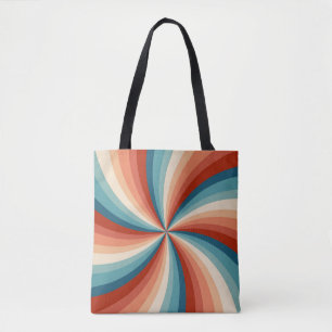 Bolso De Tela Coloridos rayos solares ondulados de estilo retro