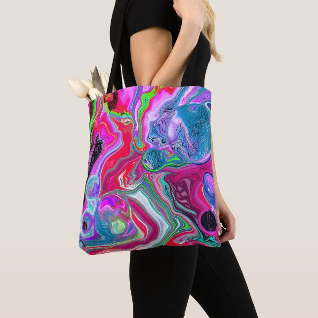 Bolso De Tela Coloridos Swirls Abstract Fluid Art (Detalle)