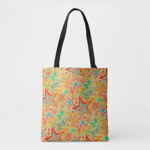 Bolso De Tela Colorous Stars grunge patrón sin fisuras + tu idea