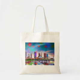 Bolso De Tela Columbus Skyline Resumen de arte