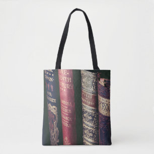 Bolso De Tela Columna de libros antiguos, portada de libros