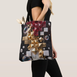 Bolso De Tela Columna de mosaico de Navidad futurista 3D