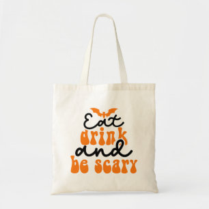 Bolso De Tela Coma bebida y sé aterrador Groovy retro