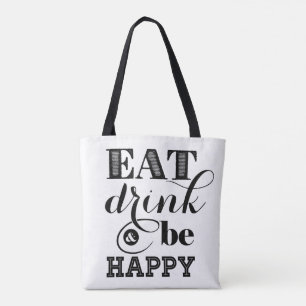 Bolso De Tela Coma, bebida y sea feliz