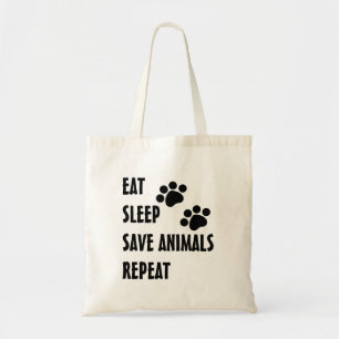 Bolso De Tela Coma, duerma, ahorre los animales, repítalos