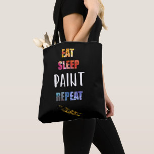 Bolso De Tela Coma, duerma, pinte, repita. Regalo de los