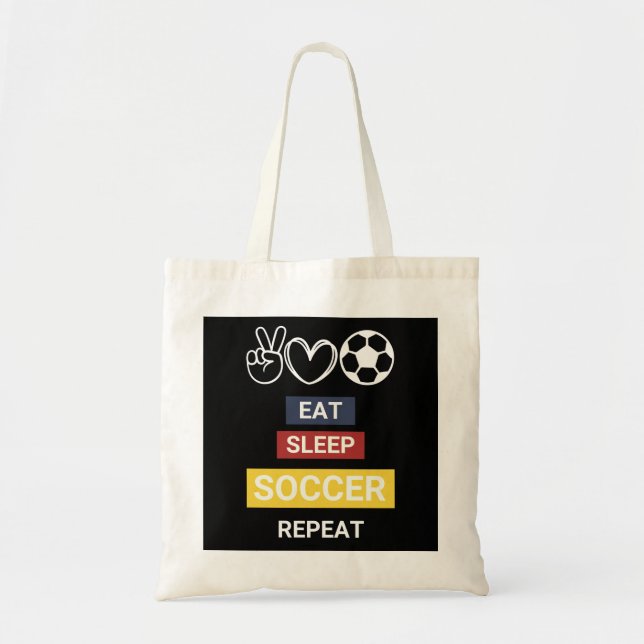 Bolso De Tela Coma, duerme, fútbol, repite (Frente)
