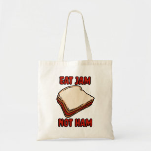 Bolso De Tela Coma el ilustracion del vegano del jamón del