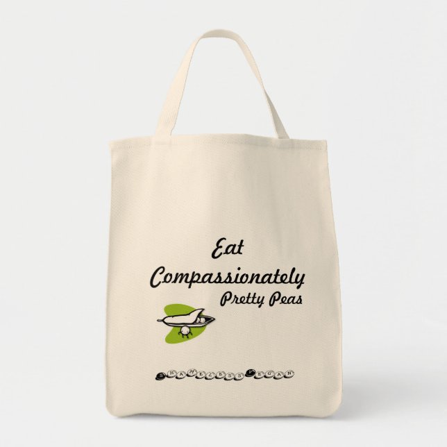 Bolso De Tela Coma los guisantes compasivamente bonitos (Frente)