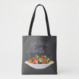 Bolso De Tela Coma más plantas con letras de motivación de ensal