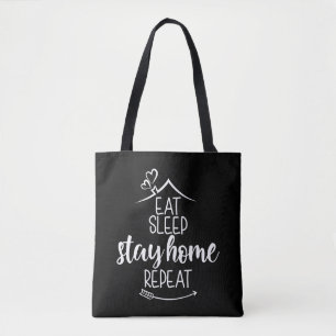 Bolso De Tela Coma Sleep Stay Stay Stay Home Repita