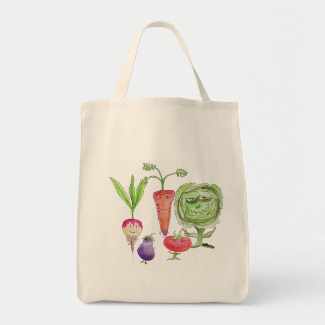 Bolso De Tela Coma sus Veggies antes de que le coman (Frente)