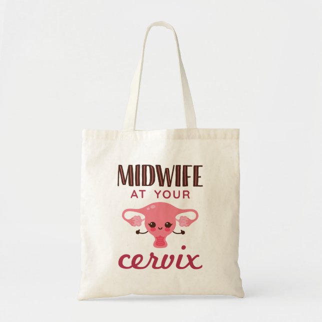 Bolso De Tela Comadrona en tu parteras Cervix (Frente)