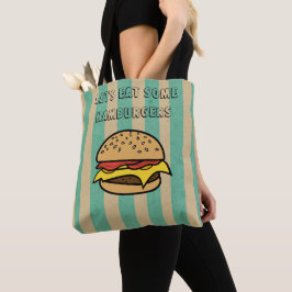 Bolso De Tela Comamos algunas hamburguesas Guay arte retro Strip