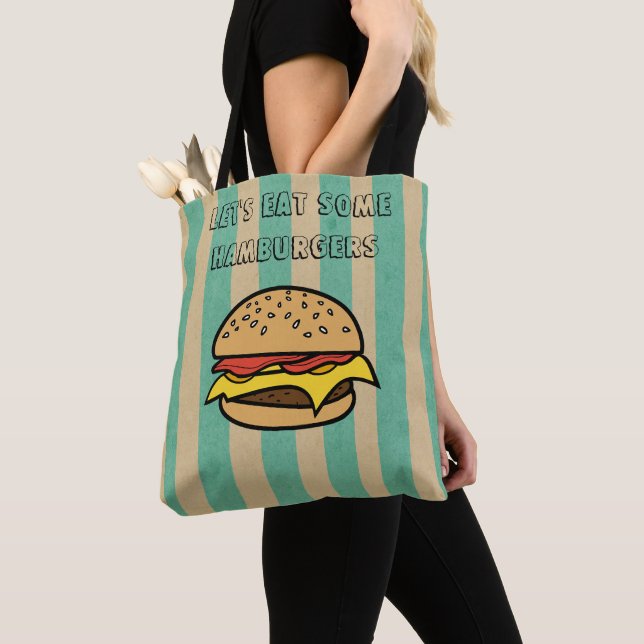 Bolso De Tela Comamos algunas hamburguesas Guay arte retro Strip (Detalle)