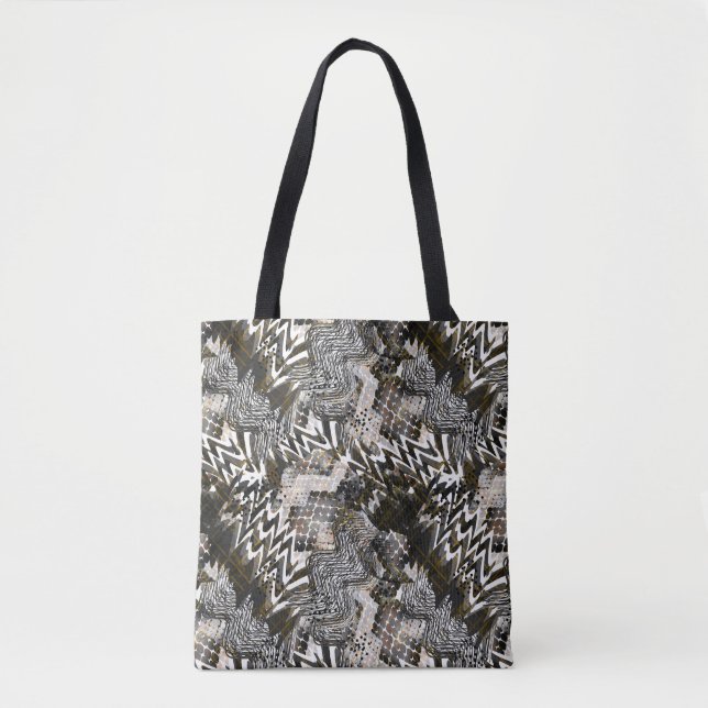 Bolso De Tela Combinado, étnico, africano. (Anverso)