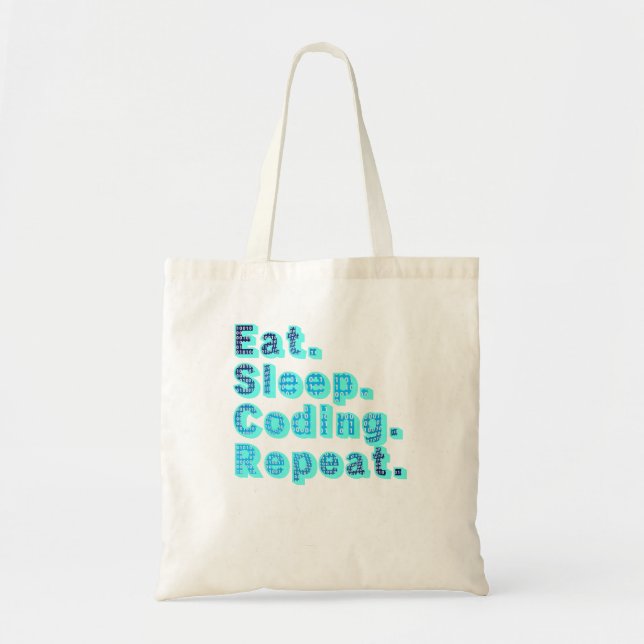 Bolso De Tela Come Dormir Codificando Repite - Humor Divertido d (Frente)