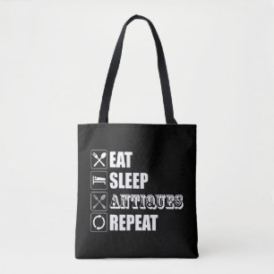 Bolso De Tela Come. Duerme. Antigüedades. Repite