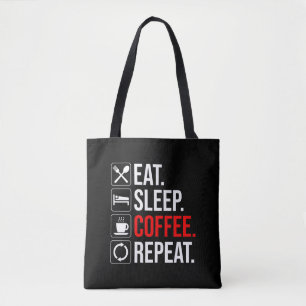 Bolso De Tela Come. Duerme. Café. Repite