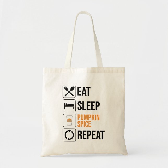 Bolso De Tela Come. Duerme. Mezcla de especias. Repite (Frente)
