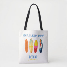 Bolso De Tela Come, Duerme, Surfea, Repite - Vida de Playa