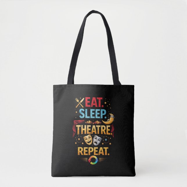 Bolso De Tela Come, Duerme, Teatro, Repite (Anverso)