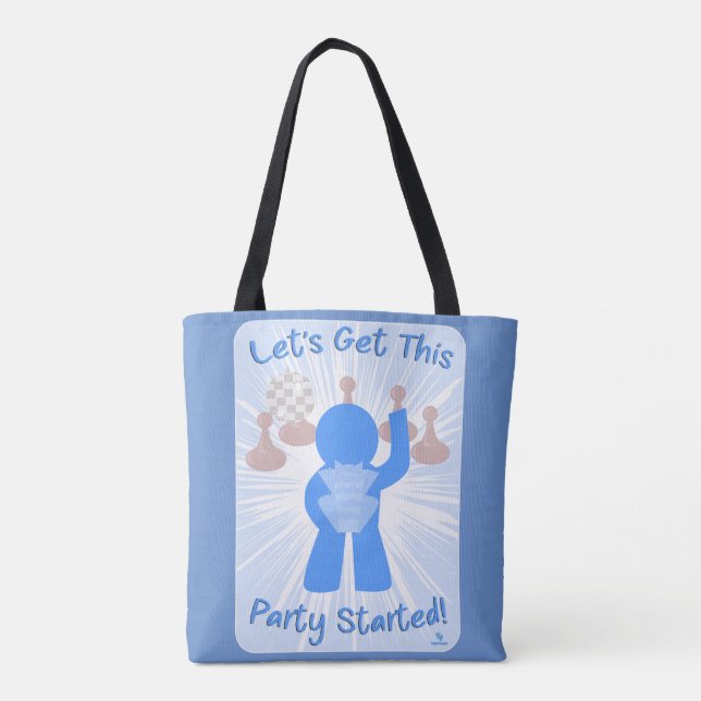 Bolso De Tela Comenzar a Fiesta Gamer Funny Comic Meeple (Reverso)