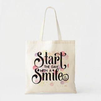 Bolso De Tela Comenzar el día con una sonrisa