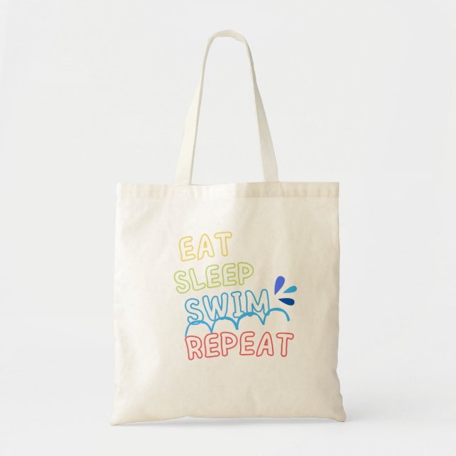 Bolso De Tela Comer a dormir nadar repetidamente (Frente)