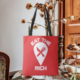 Bolso De Tela Comer A Los Ricos - Protestar Poder Para Probar Bo