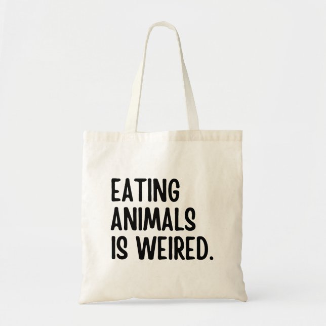 Bolso De Tela Comer Animales Es Vegan Weired (Frente)