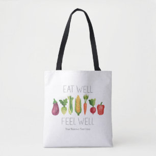 Bolso De Tela Comer Bien Sentir Bien Vegetales Orgánicos De Colo