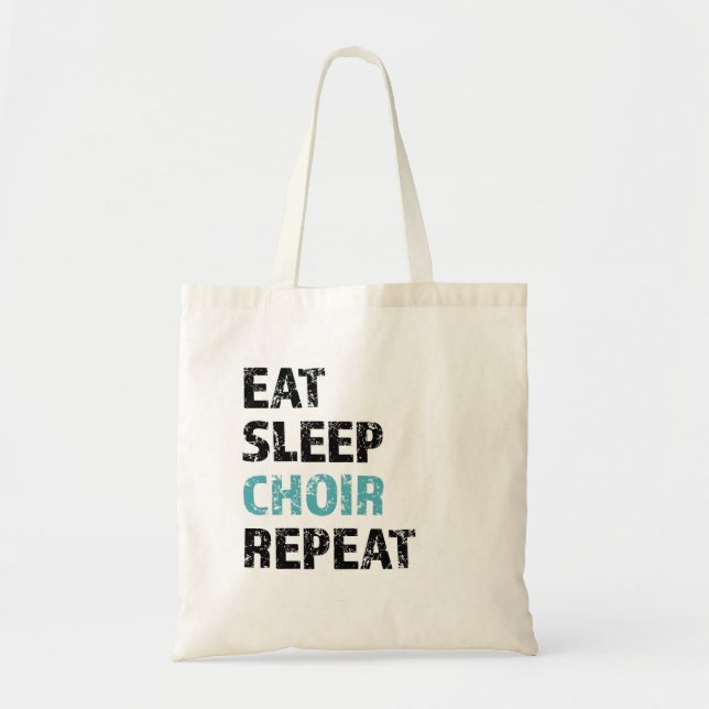 Bolso De Tela Comer, dormir, coro, repetir (Frente)