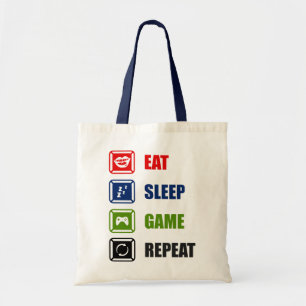 Bolso De Tela Comer, dormir, jugar, repetir
