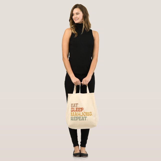 Bolso De Tela Comer Dormir Mahjong Repetir (Anverso (modelo))