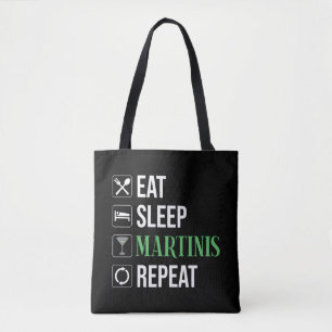 Bolso De Tela Comer. Dormir. Martinis. Repetir.
