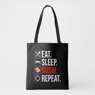 Bolso De Tela Comer. Dormir. Sushi. Repetir
