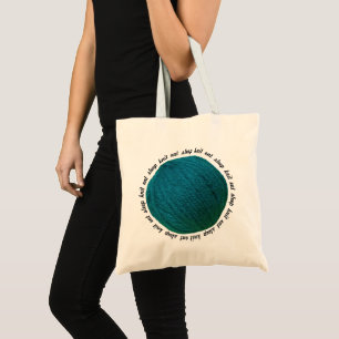 Bolso De Tela Comer el Knit Yarn Ball Verde azulados artesanales