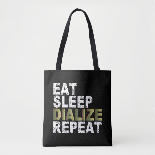 Bolso De Tela Comer el sueño dializar la Enfermería repetida y l (Anverso)