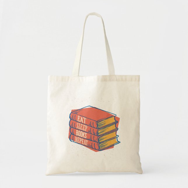 Bolso De Tela Comer libros de sueño repetir (Frente)
