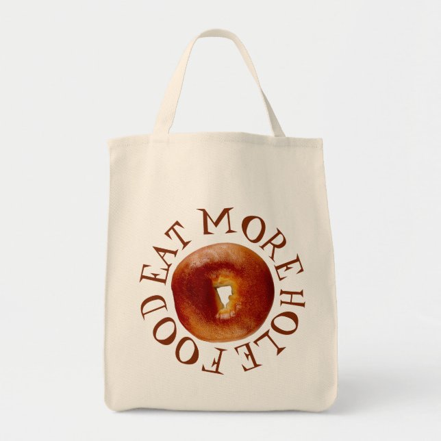 Bolso De Tela Comer más alimentos para agujeros (Frente)