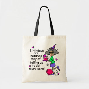Bolso De Tela Comer más humor de cumpleaños de pasteles